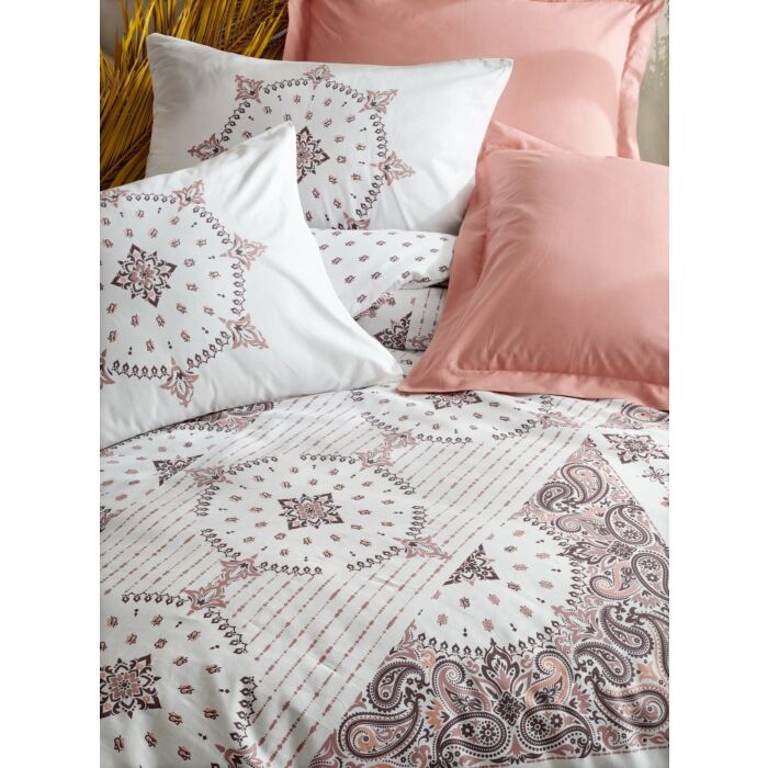 Cottonbox Bohem ranforce çift kişilik nevresim takımı riva kahve