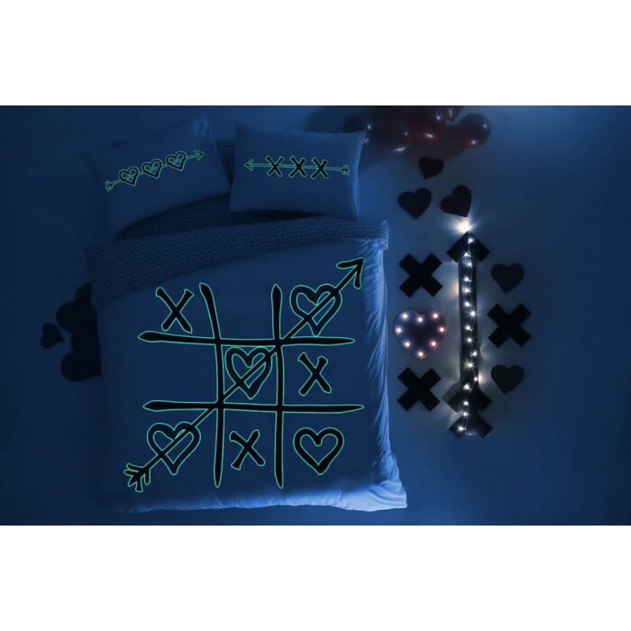 Taç Xox Glow ranforce tek kişilik nevresim takımı beyaz/kırmızı