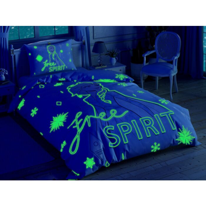 Taç Disney Home - Frozen 2 Free Spirit Glow BRF tek kişilik çocuk nevresim takımı (lisansli)