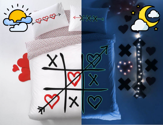 Taç Xox Glow ranforce tek kişilik nevresim takımı beyaz/kırmızı