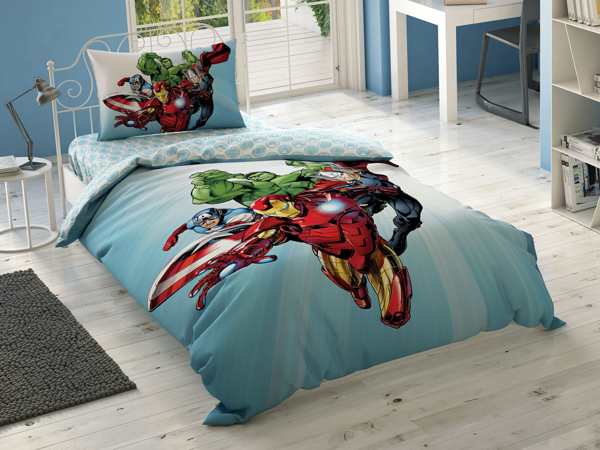Taç Disney Home - Avengers Heroes BRF tek kişilik çocuk nevresim takımı (lisansli)