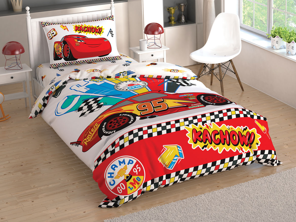 Taç Disney Home - Cars Kachow BRF tek kişilik çocuk nevresim takımı (lisansli)